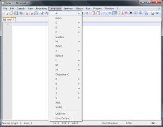 Notepad++ Language List