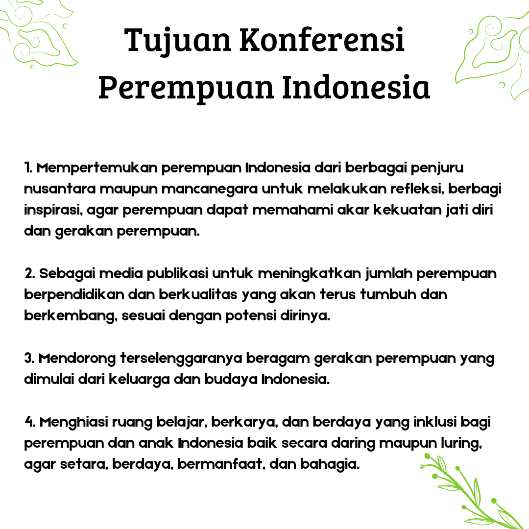 Tujuan konferensi perempuan Indonesia