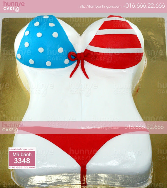 Bánh gato sinh nhật đẹp ấn tượng hình Bikini hai mảnh khiêu gợi tặng vợ yêu