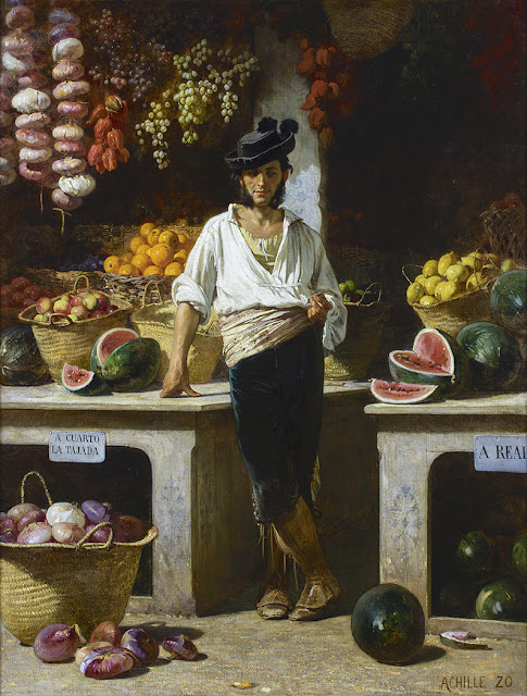 Achille Zo (1826-1901) Vendedor de fruta en Sevilla, 1864. Huile sur toile 116.3 x 89.6 cm Colección BBVA