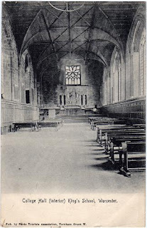 Vintage postcard of College Hall, King's School, Worcester