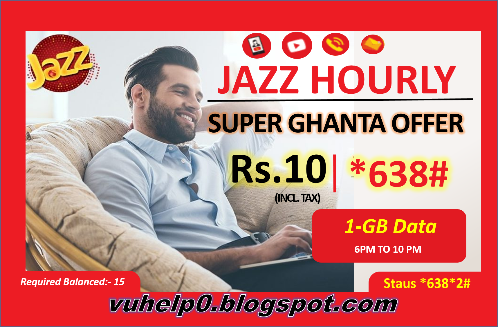 Jazz Hourly Super Ghanta Offer | Jazz *638# Offer