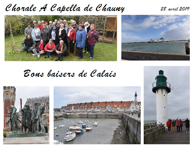 Carte postale des chaunois d'A Capella en séminaire à Calais