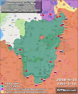 turkish observation posts in syria map