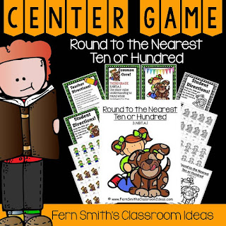 Fern Smith's Classroom Ideas Rounding to the Nearest Ten or Hundred Center Game