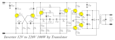 Inverter circuit 12V to 220V 100W