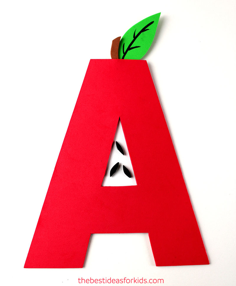 uppercase A is for apple letter craft