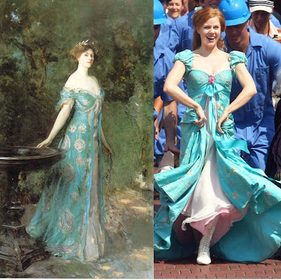 Enchanted Giselle's Blue and Rose Dress - Historical Inspiration