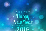 Blue Theme Greeting images for Happy New Year 2016