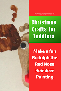 Christmas Crafts for Toddlers. Make a fun Rudolph the Red Nose Reindeer Painting