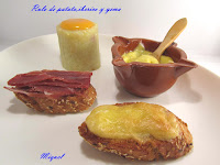 Rulo de patata, ibérico y yema