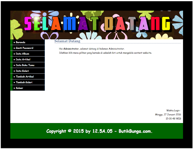 BSI Web Programming 1 (Toko Bunga - ButikBunga) Semester 5 