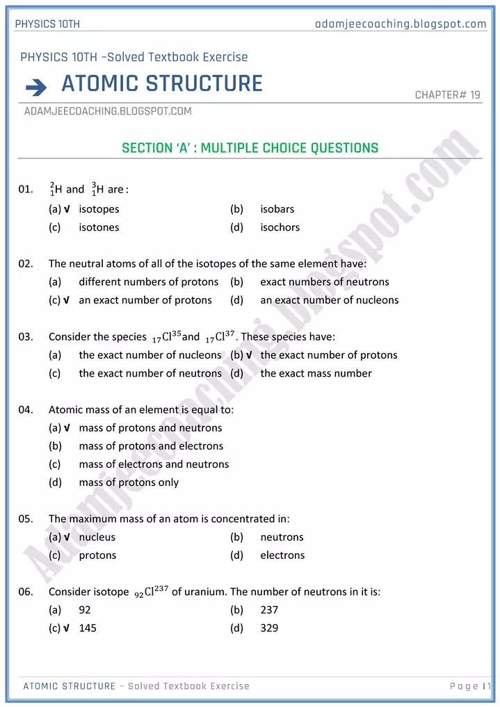 atomic-structure-solved-textbook-exercise-physics-10th