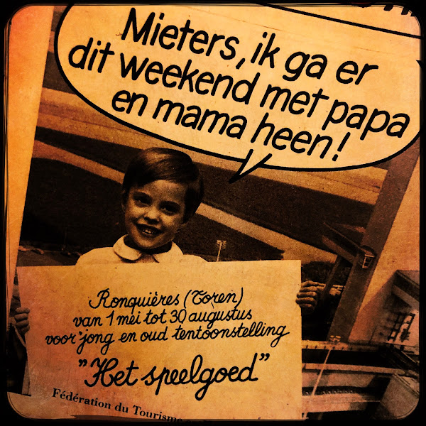 Oude advertentie voor tentoonstelling 'Het Speelgoed': Mieters, ik ga er dit weekend met papa en mama heen!