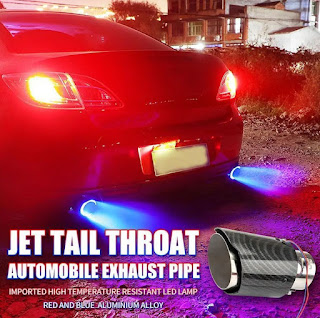 Carbon Fiber Color Car Exhaust Muffler Pipe Tip with LED Light Muffler