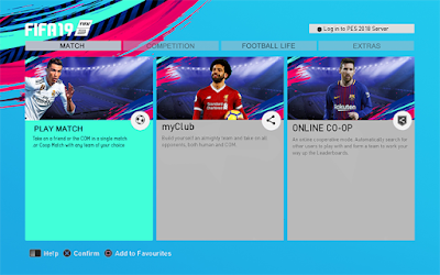 PES 2013 Theme FIFA 19 Style Graphic Menu