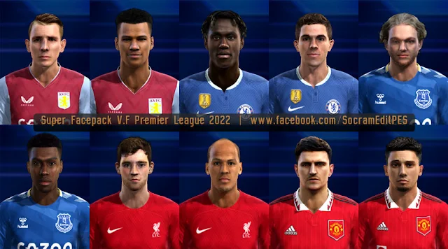 Super Facepack V.F Premier League 2022 For PES 2013