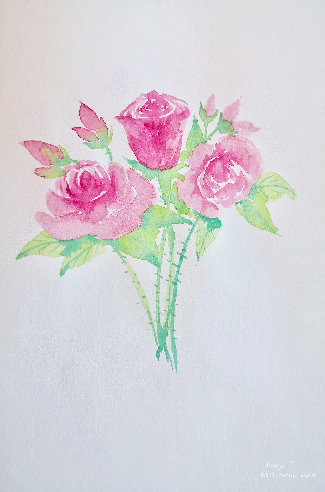18 Watercolor painting ideas, and Watercolor shadow tips, flowers, trees, landscape, watermelon, cherry, come to see my online class