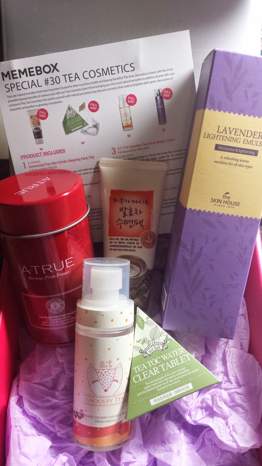 REVIEW Memebox Special 30 Tea Cosmetics Recipe For Happyness