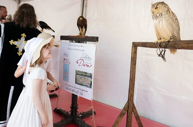 Princess Charlene and Princess Gabriella wore Ralph Lauren outfit. Princess Caroline wore a Skye maxi dress by Melissa Odabash