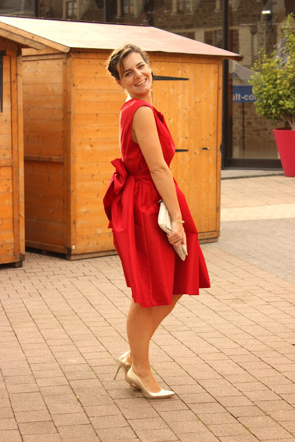 robe rouge, look de noel, camaieu, les petites bulles de ma vie