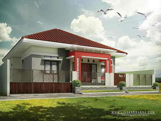 Desain rumah minimalis ukuran 13x17 meter 4 kamar tidur 1 lantai