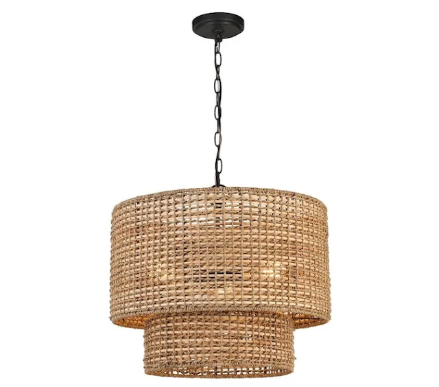 Lowe's rattan basket light
