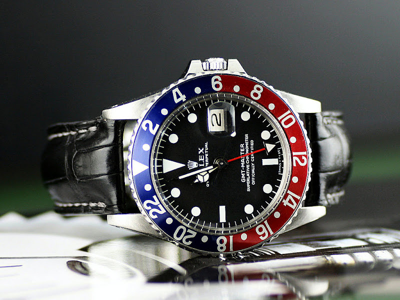 vintage Rolex GMT Master. This is a great look with the Alligator strap…