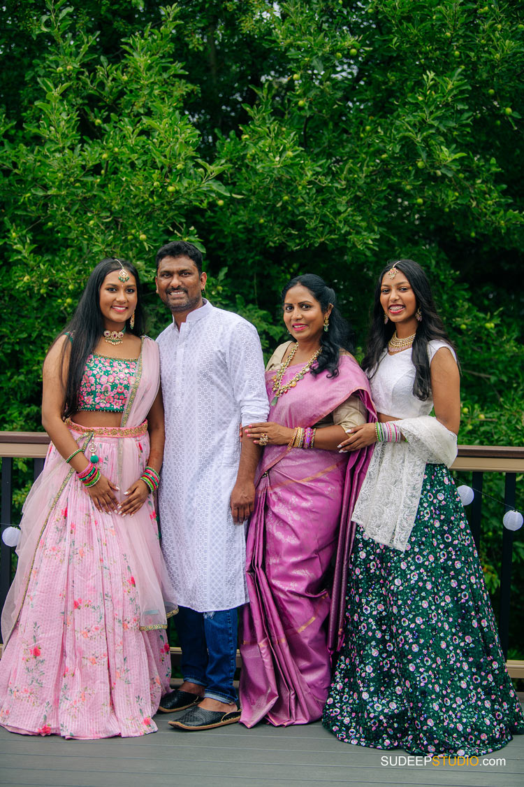 Indian Family Portrait Photography in Traditional Outfits by Ann Arbor Novi Family Portrait Photographer