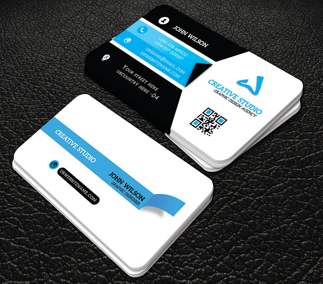 free download blue colour business cards