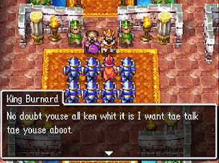 The king of Burland, a kingdom in Dragon Quest IV, sends his soldiers out to find some missing children.