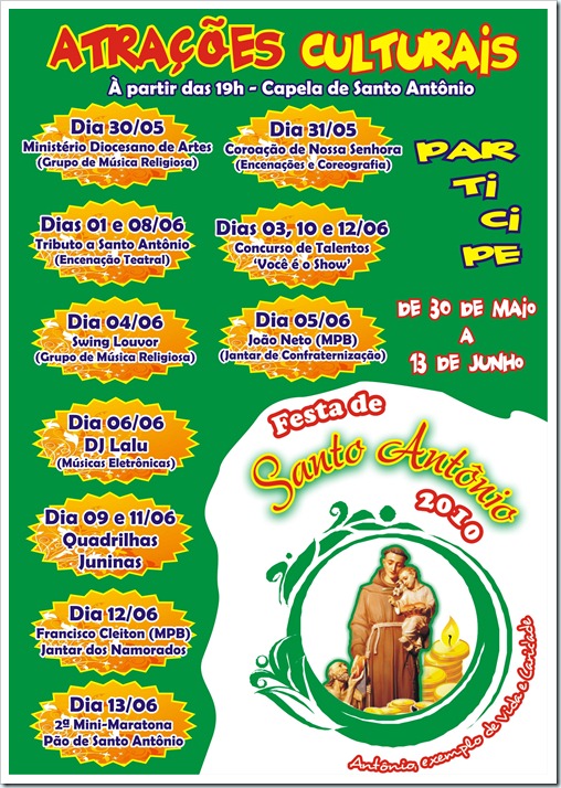 Atrações Culturais e Atividades Extras (Panfleto)