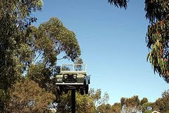 Old Jeep on pole