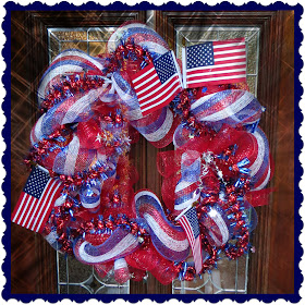 July 4th, July Fourth, 4th of July, Memorial Day, Deco Mesh Wreath