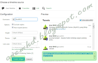 Lalu Copy Code widget tersebut dan Paste di :