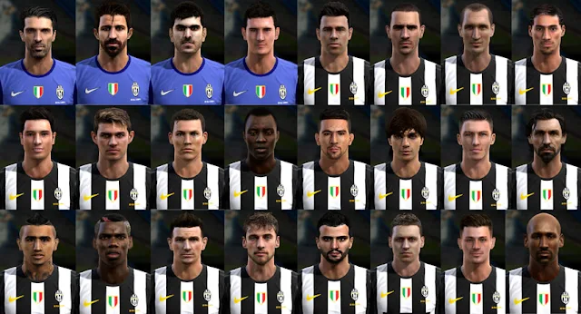 Facepack Juventus 2012-2013 Full Squad For PES 2013