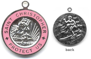 St. Christopher Medal in Pink