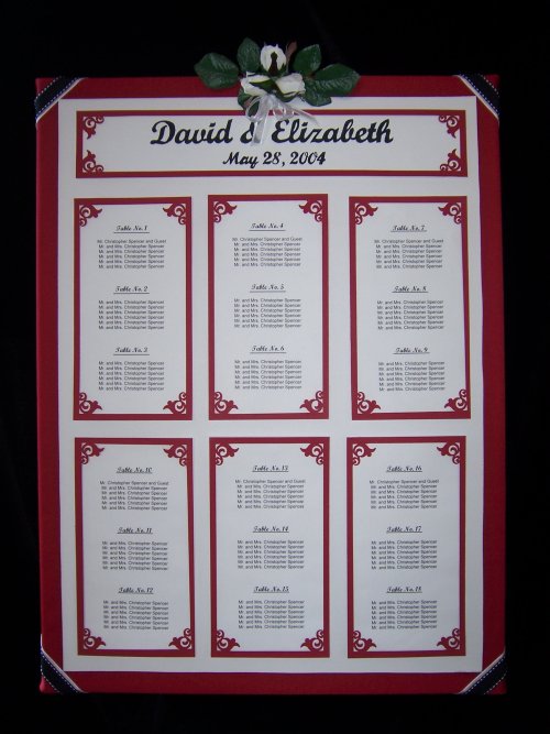 sample wedding seating chart template