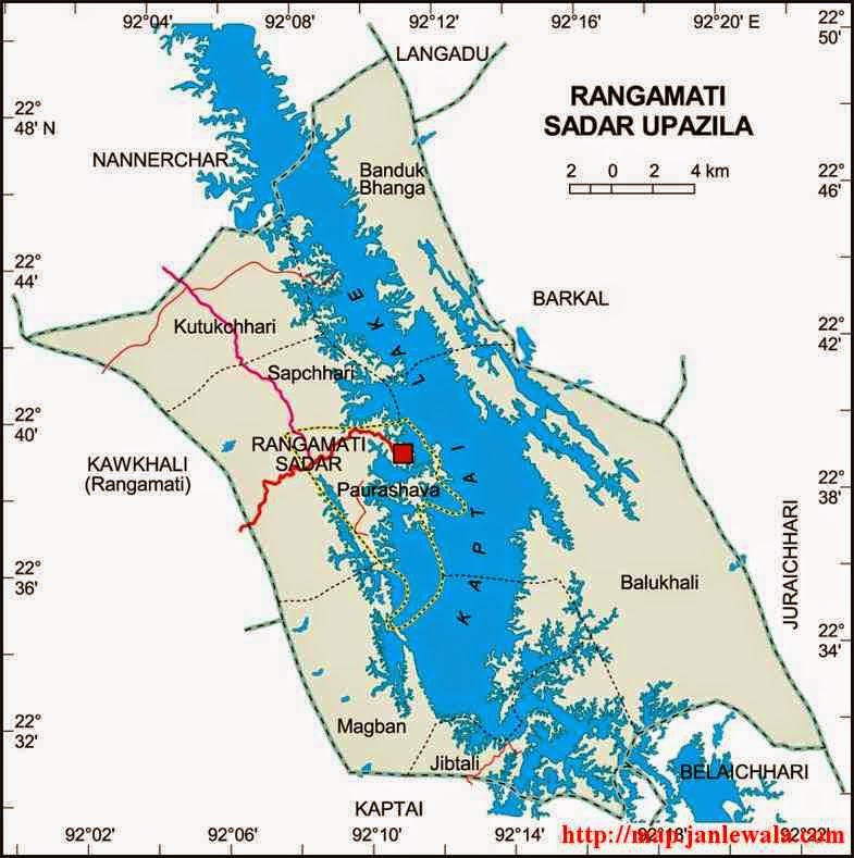 rangamati sadar upazila map of bangladesh