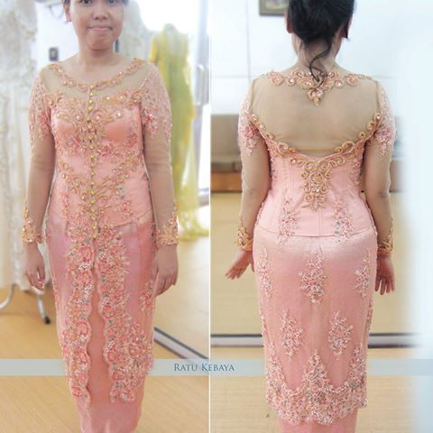 21 model kebaya modern untuk wisuda warna peach bagus 