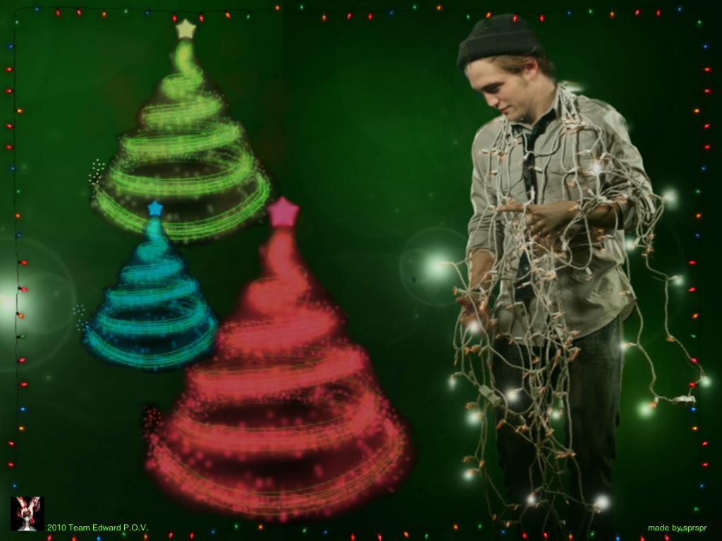 Robert Pattinson - Christmas wallpaper | Hannah-montana-twilight