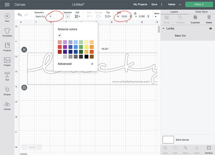 Cricut Design Space Color Change