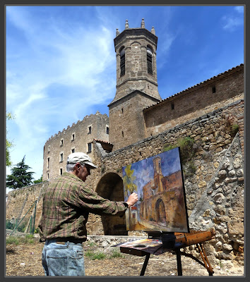 LA TORRE DE CLARAMUNT-PINTURA-PAISATGES-FOTOS-PINTANT-CASTELL-ESGLESIA-PINTOR-ERNEST DESCALS