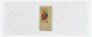 Strawberry One Bead and Fiber Fine Art Tapestry by Jen Ten Art