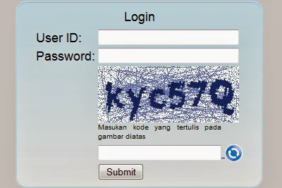 Laman login untuk melihat data guru di database server pusat dapodik.