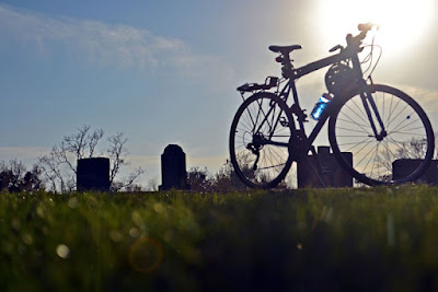 Biike in cemetery