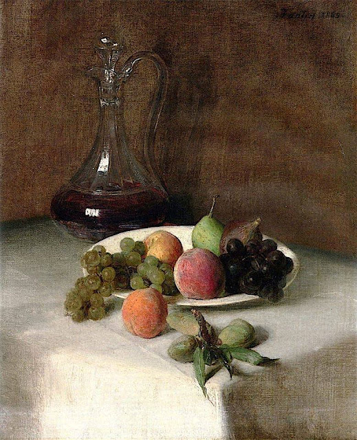 Henri Fantin-Latour (1836-1904),   Nature Morte avec  Carafe,   Huile sur toile,  Collection privée