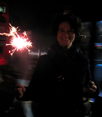 Lola II with a sparkler