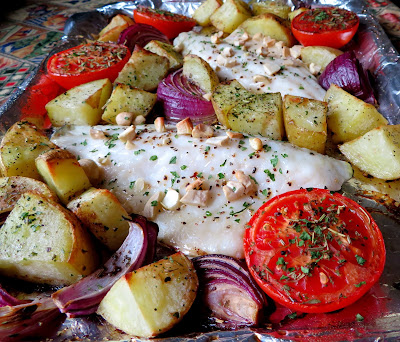 Sheet Pan Roasted Sea Bass Dinner for Two