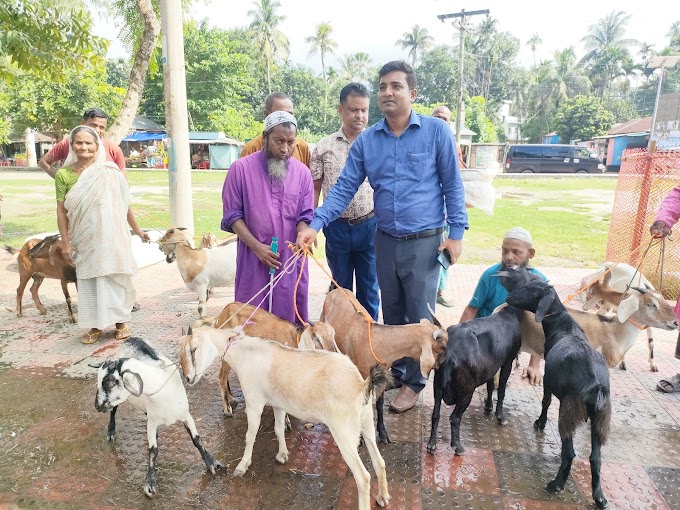 উলিপুরে ভিক্ষুক পুর্নবাসনে ছাগল বিতরণ